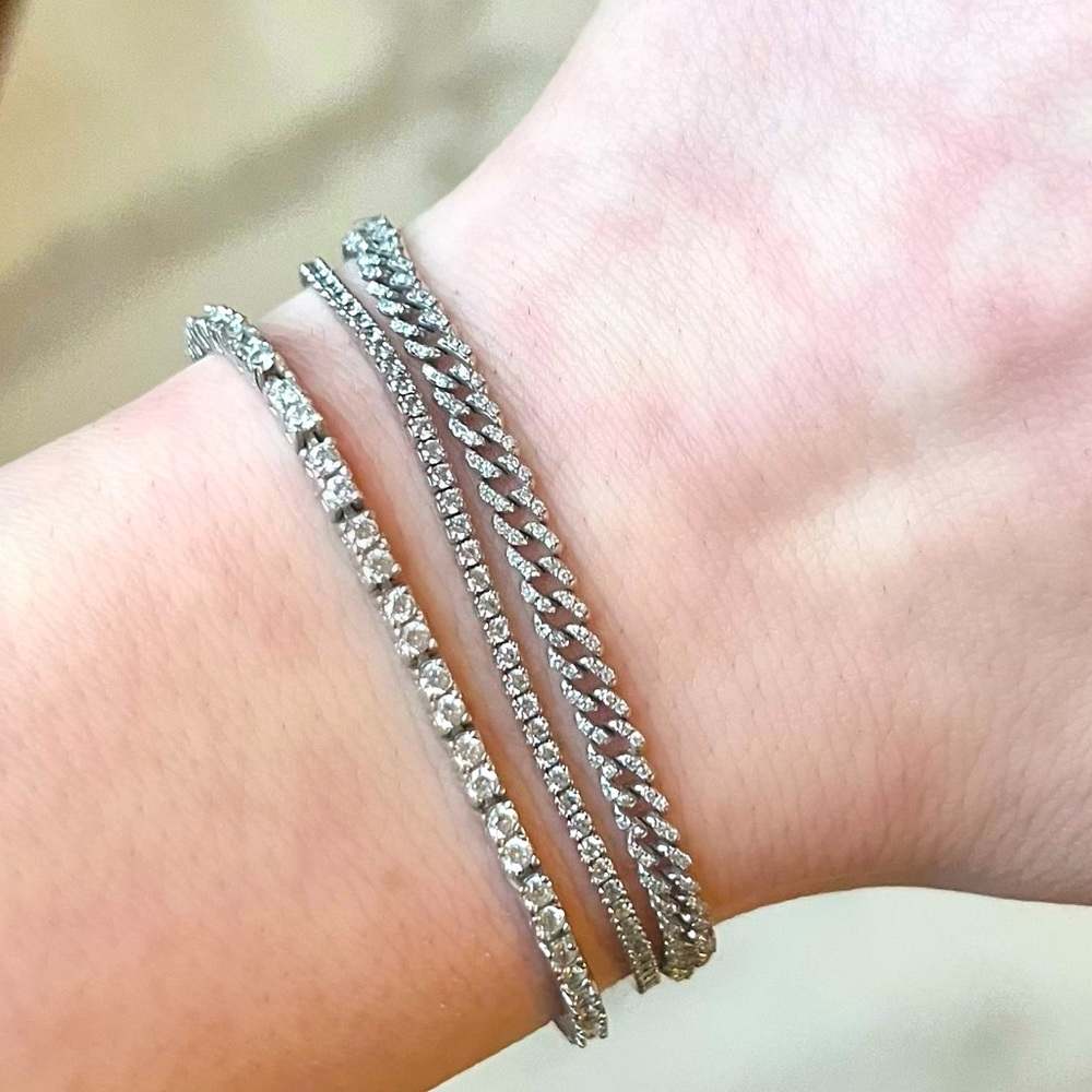 14K Baby Cuban Diamond Pave Bracelet